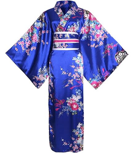 浴衣　レトロモダン古典　大正ロマン　アンティーク風　着物風 浴衣 レディース セット 古典柄 高級綿麻浴衣セット「生成り地に紺乱菊